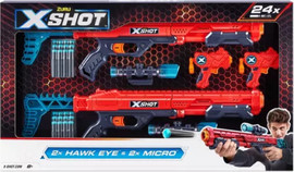 X Shot ערכת 4 רובי חצים XSHOT HAWK EYE + MICRO