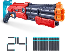 X Shot שוט גאן משחק לילדים VIGILANTE עד 27 מ' עם מתקן אחסון ו 24 חיצי ספוג