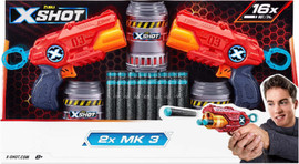 Zuru ערכת קומבו 2 יח רובים 16 חצים 3 קופסאות שימורים XSHOT MK3