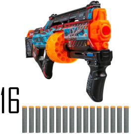 X Shot רובה תוף לילדים WARZONE עם 16 חצים מספוג