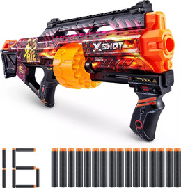 X Shot רובה תוף לילדים DRAGON עם 16 חצים מספוג