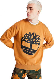 TIMBERLAND סווטשירט Timberland לגברים דגם Logo Tree Crookneck