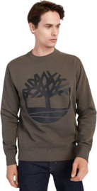 TIMBERLAND סווטשירט Timberland לגברים דגם Logo Tree Crookneck