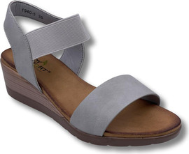 Lady Comfort סנדל פלטפורמה טבעוני לנשים ליידי קומפורט אפור 36-42 Lady Comfort דגם 1940-5