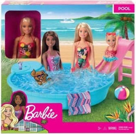 Barbie ברבי מארז בריכה ובובה - בובות אופנה