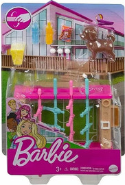 Barbie ברבי מארז שולחן כדורגל וחיית מחמד