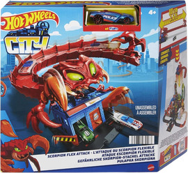 Mattel מסלול הוט ווילס מתקפת עקרב גמיש - Hot Wheels City Scorpion Flex Attack Playset