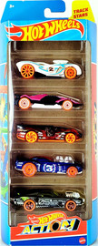 Hot Wheels הוט ווילס 5 מכוניות מרוץ בלוח Hot Wheels