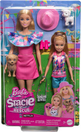 Mattel ברבי וסטייסי: הרפתקאות קיץ – מארז אחיות וגורי כלבים - Barbie