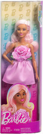 Mattel ברבי פאשניסטה – שמלת שושנה ורודה ושיער ורוד פסטל - Barbie