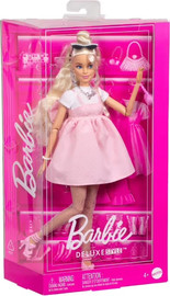 Barbie ברבי דלוקס פאשניסטה שמלה ורודה בלונדינית
