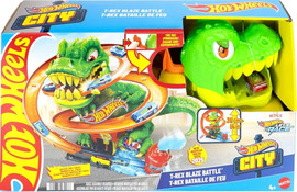 Hot Wheels הוט ווילס מארז מסלול טי רקס נגד תחנת כיבוי אש - Hot Wheels