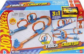 Hot Wheels הוט ווילס מסלול ומחברים עם שלושה לופים כולל מכונית - Hot Wheels