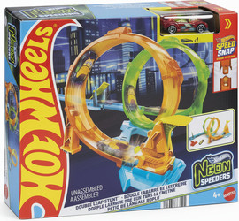 Mattel ערכת מסלול פעלולים דאבל לופ דאש ניאון ספידרס - Hot Wheels