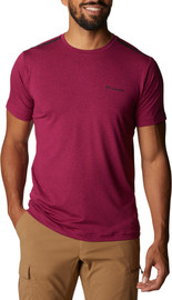 Columbia חולצה קצרה לגברים Tech Trail Crew Neck red onion