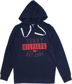TOMMY HILFIGER סוויטשירט קפוצ'ון מודפס  -פרנץ' טרי  TOMMY HILFIGER