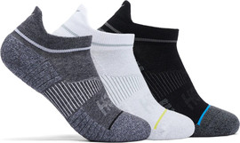 Hoka Hoka U No-Show Run Sock 3-Pack מארז 3 זוגות גרבי ריצה שחור-אפור-לבן