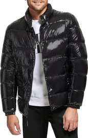 Calvin Klein מעיל Calvin Klein לגברים דגם Front-Zip Puffer