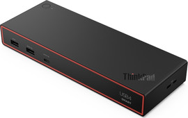 Lenovo תחנת עגינה חכמה Lenovo ThinkPad USB4 Smart Dock 5500 מק"ט 40BC0135IS כולל שנאי 135W ותמיכה ב-4 מסכים