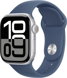 APPLE שעון חכם Apple Watch 42mm Series 10 GPS צבע שעון Silver Aluminium צבע רצועה Denim Sport Band גודל רצועה M/L