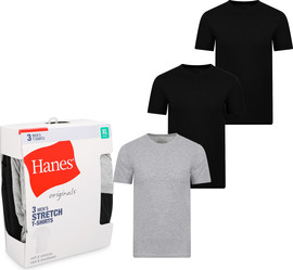 HANES מארז 3 חולצות טי-שירט לגבר Hanes Originals Stretch