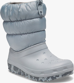 Crocs Crocs Classic Neo Puff Boot K -מגפיים לילדים קרוקס בצבע אפור בהיר