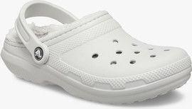Crocs Crocs Classic Lined Clog - כפכפים פרוותיים קרוקס בצבע אפור אטמוספרה