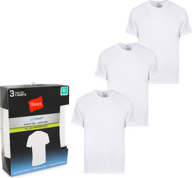 HANES מארז 3 חולצות טי-שירט לגבר Hanes X-Temp Performance (לבן)