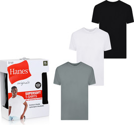 HANES Hanes Originals מארז 3 חולצות טי Supersoft לגברים