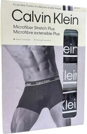 Calvin Klein תחתוני בוקסר 4 יח'  לגבר  - CALVIN KLEIN - MICROFIBER STRETCH PLUS