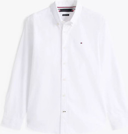 TOMMY HILFIGER חולצה מכופתרת סטרץ' עם לוגו TOMMY HILFIGER
