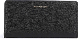 MICHAEL KORS ארנק מייקל קורס Bryant Large Pebbled Leather Snap-Front Wallet נשים - מייקל קורס - Black