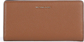 MICHAEL KORS ארנק מייקל קורס Bryant Large Pebbled Leather Snap-Front Wallet נשים - מייקל קורס - Brown