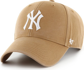 47 brand כובע מצחייה  מובנה מכותנה NY Yankees צבע כאמל