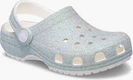 Crocs Crocs Classic Iridescent Glitter Clog K - כפכפי קרוקס קלוג גליטר לבנות בצבע לבן נצנצים