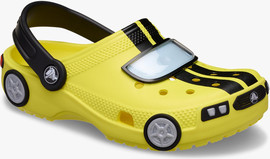 Crocs Crocs Classic IAM Race Car Clog T - כפכפי קלוג קרוקס לילדים בעיצוב מכונית מירוץ בצבע צהוב/שחור