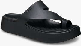 Crocs Crocs Getaway Platform Toe Loop - כפכפי אצבע פלטפורמה קרוקס לנשים בצבע שחור
