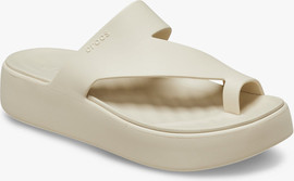 Crocs Crocs Getaway Platform Toe Loop - כפכפי אצבע פלטפורמה קרוקס לנשים בצבע אבן חול