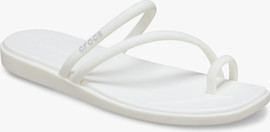 Crocs Crocs Miami Toe Loop Sandal - סנדלי קרוקס מיאמי לנשים בצבע לבן גיר