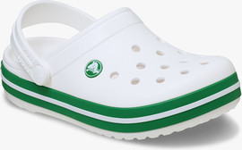 Crocs Crocs Crocband Clog K - כפכפי קרוקבנד קרוקס לילדים בצבע לבן/ירוק קיסוס