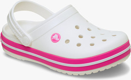 Crocs Crocs Crocband Clog K - כפכפי קרוקבנד קרוקס לילדים בצבע לבן/ורוד קראש