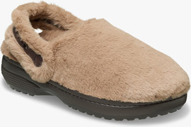 Crocs Crocs Classic Unfurgettable Clog - כפכפי קרוקס פרוותיים לנשים בצבע שוקולד חלב
