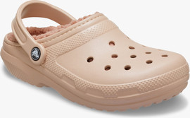 Crocs Crocs Classic Lined Clog -  כפכפי קרוקס פרוותיים בצבע ורוד קרמל