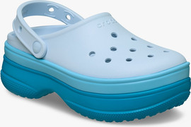 Crocs Crocs Classic Stacked Clog - כפכפי פלטפורמה קרוקס לנשים בצבע מרינה כחול