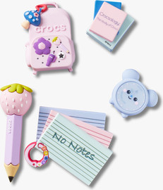 Crocs Crocs Jibbitz Girly Back to School - מארז 5 ג'יביטים קרוקס