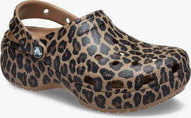 Crocs Crocs Classic Platform Animal Clog - כפפכי פלטפורמה קלוג לנשים בהדפס מנומר