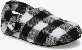Crocs Crocs Classic Buffalo Check Cozzzy Slipper - נעלי בית קרוקס עם הדפס משובץ בצבע שחור/לבן