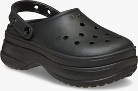 Crocs Crocs Classic Stacked Clog - כפכפי פלטפורמה קרוקס לנשים בצבע שחור/שחור