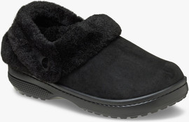 Crocs Crocs Classic Unfurgettable Vegan Suede Clog - כפכפי פרווה קרוקס לנשים בצבע שחור