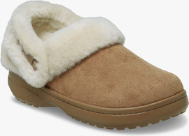 Crocs Crocs Classic Unfurgettable Vegan Suede Clog - כפכפי פרווה קרוקס לנשים בצבע חום